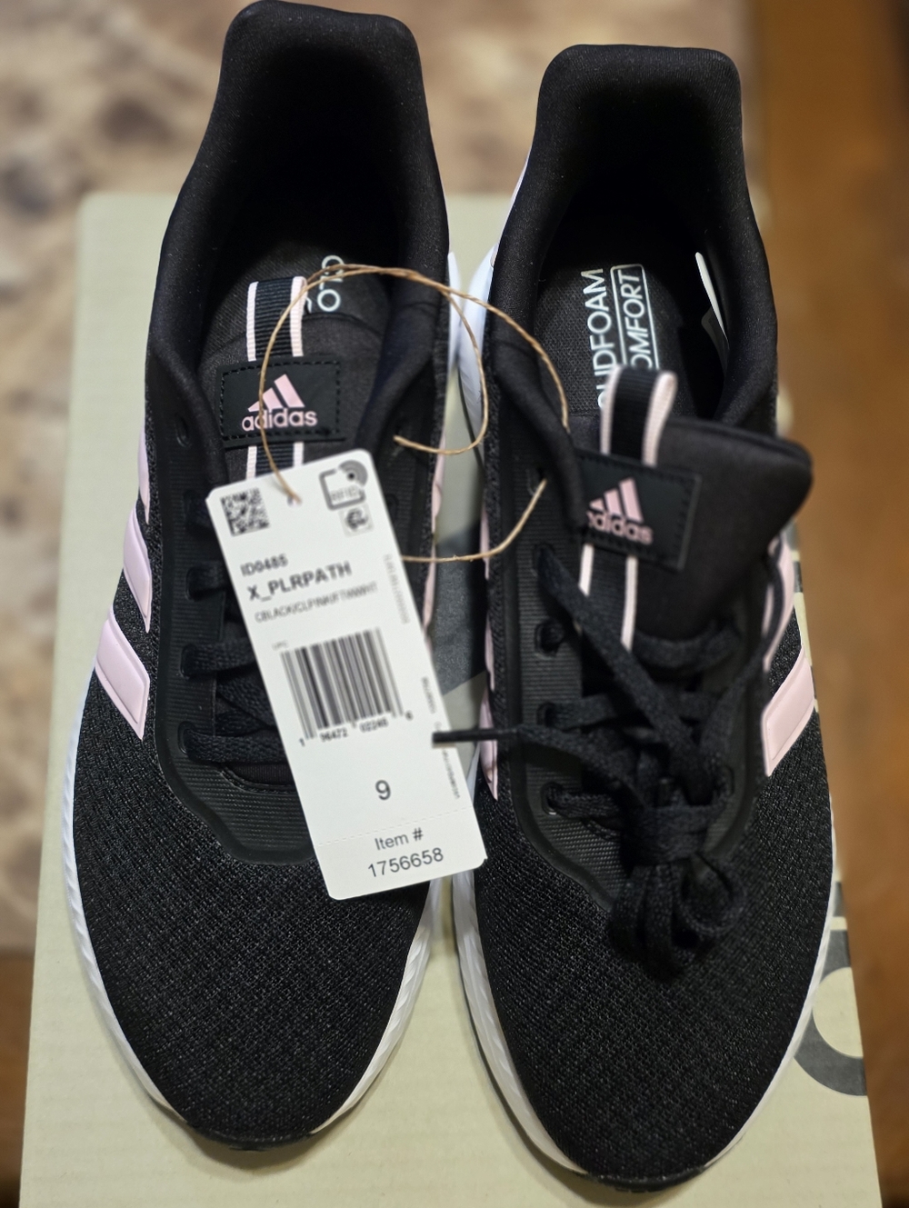 Adidas Women’s Black Sneakers with Pink Accents